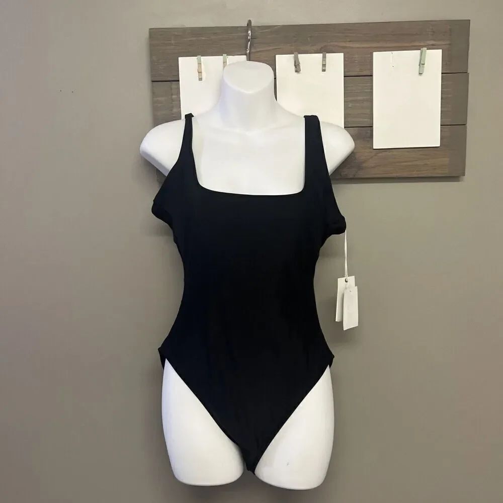 Good American GSW0641 Size 3 Removable Pads Black One-Piece Swimsuit/bodysuit